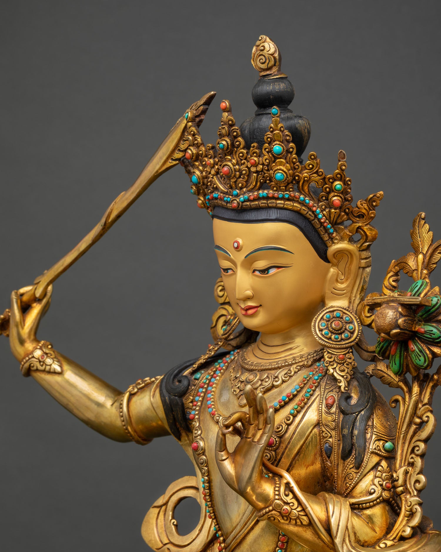 Manjushree Bodhisattva | Traditional Nepalese Buddhist Sculpture