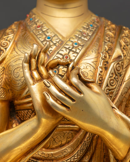 Tsong Khapa Statue Set | Handcrafted Nepalese Artwork