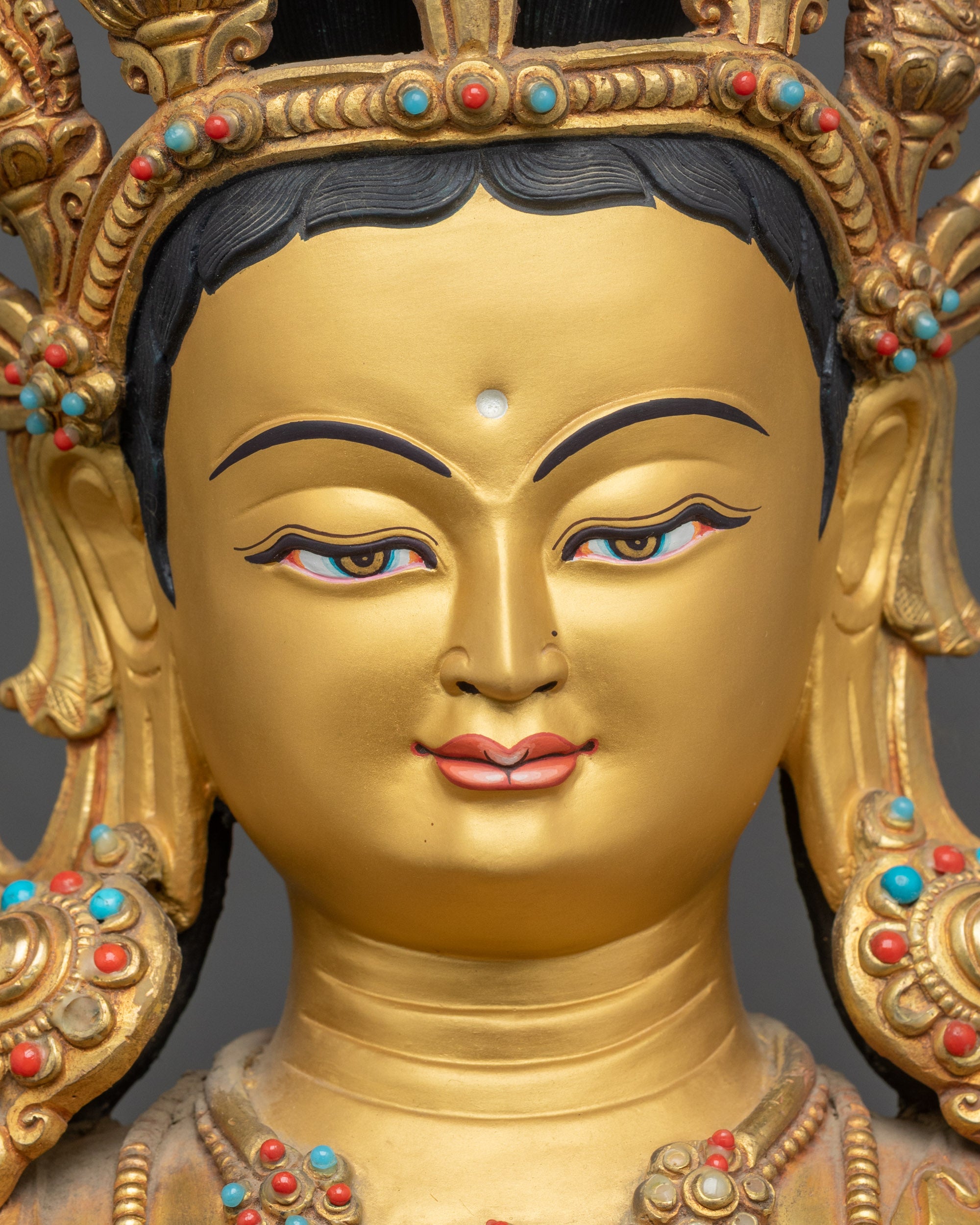 Green Tara Statue - Sacred Himalayan Goddess of Swift Protection