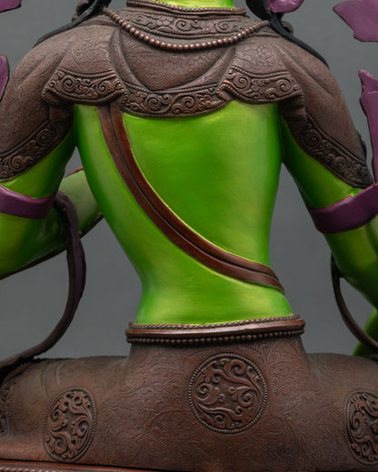 Vibrant Green Tara Statue | Goddess of Compassion Figurine