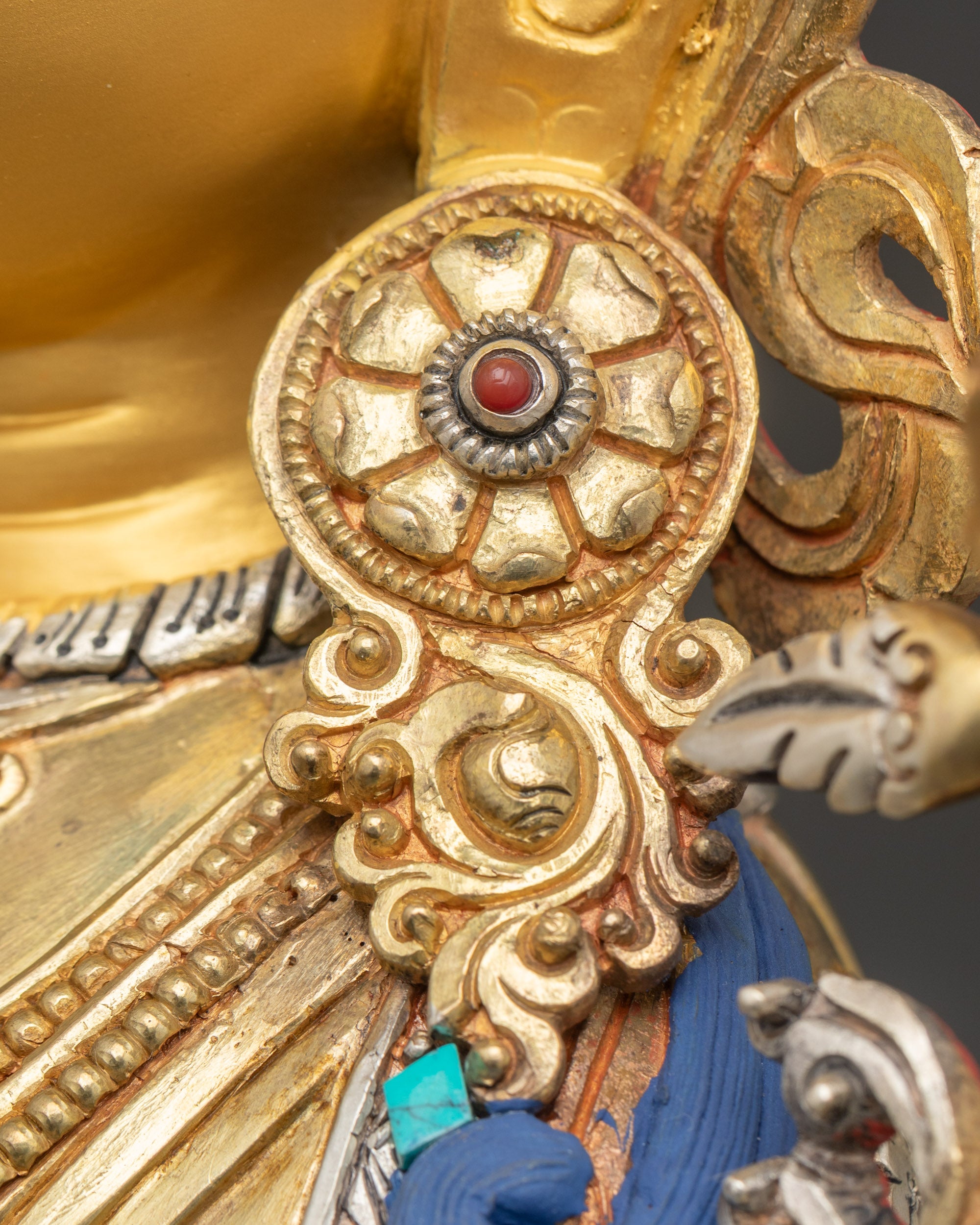 Nepalese White Tara Statue | 24K Gold Fire-Gilded Buddhist Artwork