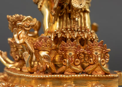 Handcrafted Yamantaka with Consort Statue | Buddhist Tantra Art