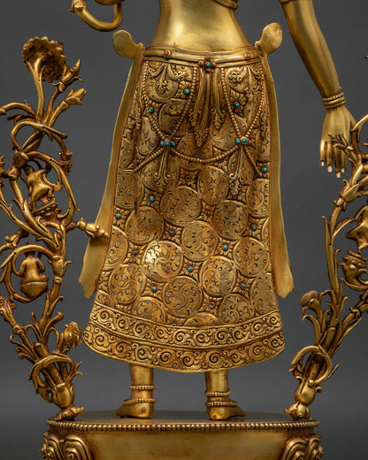 Standing Green Tara Statue – Liberator from the Eight Fears