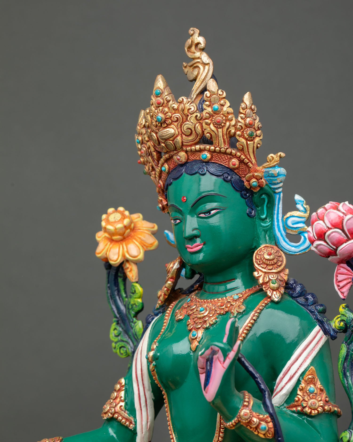 Green Tara | Compassionate Deity Sculpture for Spiritual Practice