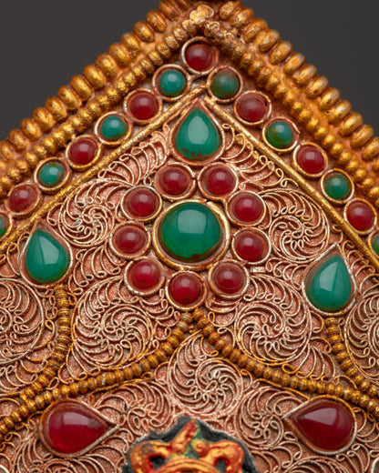 Wheel of Dharma with Kalash Base | Himalayan Buddhist Craft in Nepal