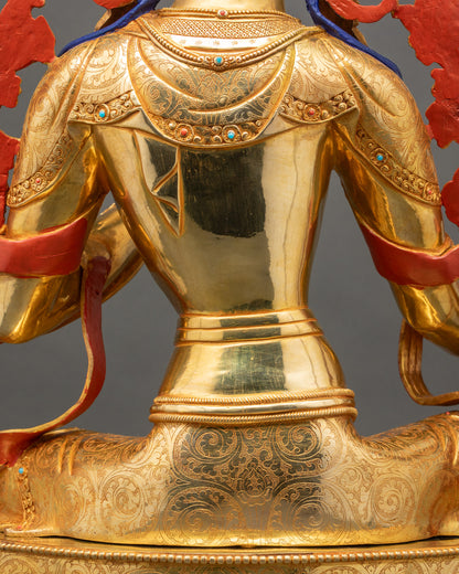 Swift Protector Green Tara Figurine | Traditional Buddhist Statue Nepal