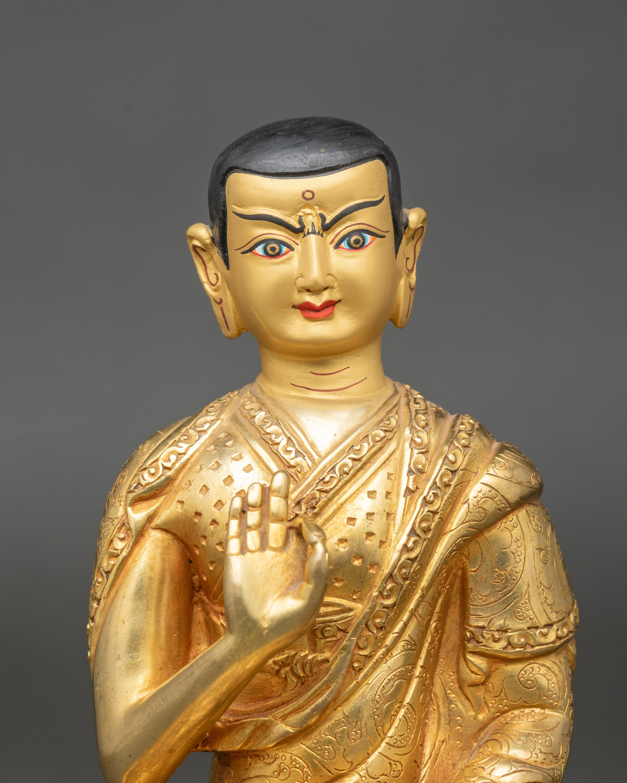 Je Tsongkhapa Statue Set – Handmade Buddhist Master Figures