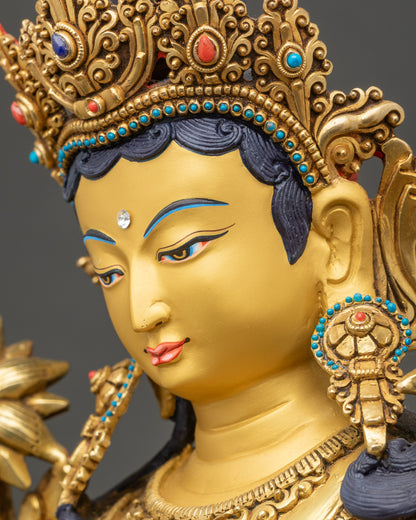 Peaceful Green Tara – Handcrafted Sculpture for Inner Clarity
