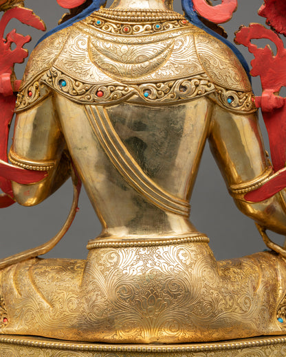 Premium Green Tara Statue for Meditation | Lost-Wax Casted Copper Art