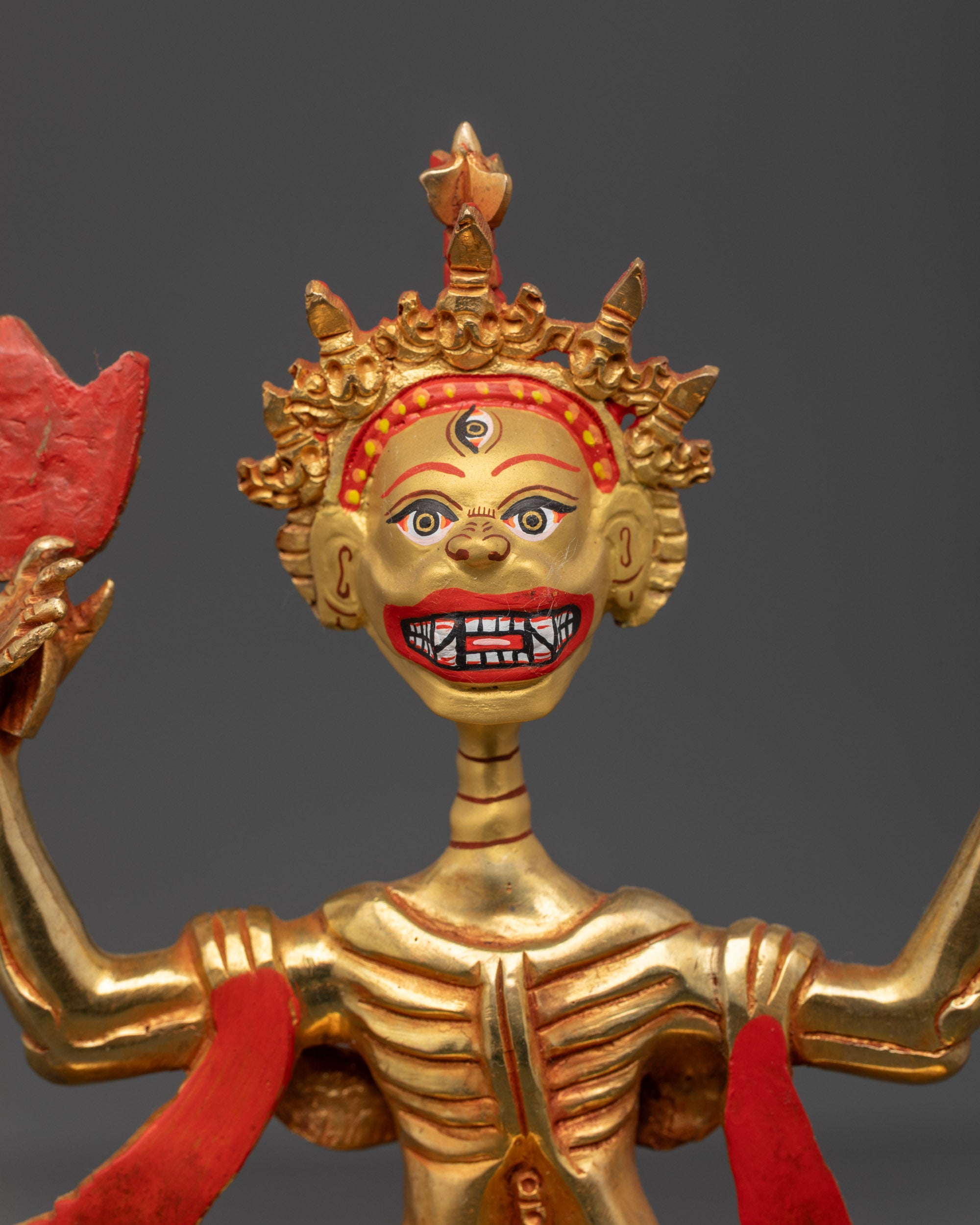 Statue of Dancing Chitipati | Sacred Buddhist Artwork from Nepal