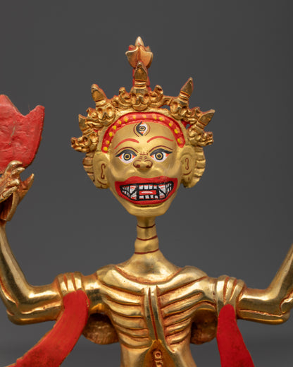 Statue of Dancing Chitipati | Sacred Buddhist Artwork from Nepal