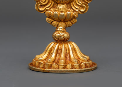 3" Gold Fire-Gilded Ashtamangala Set | Symbol of Universal Harmony