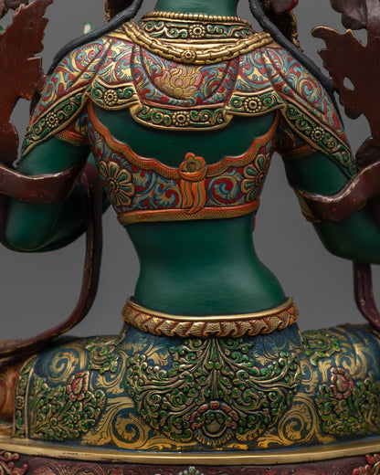 Premium Compassionate Green Tara Statue | Nepalese Buddhist Goddess