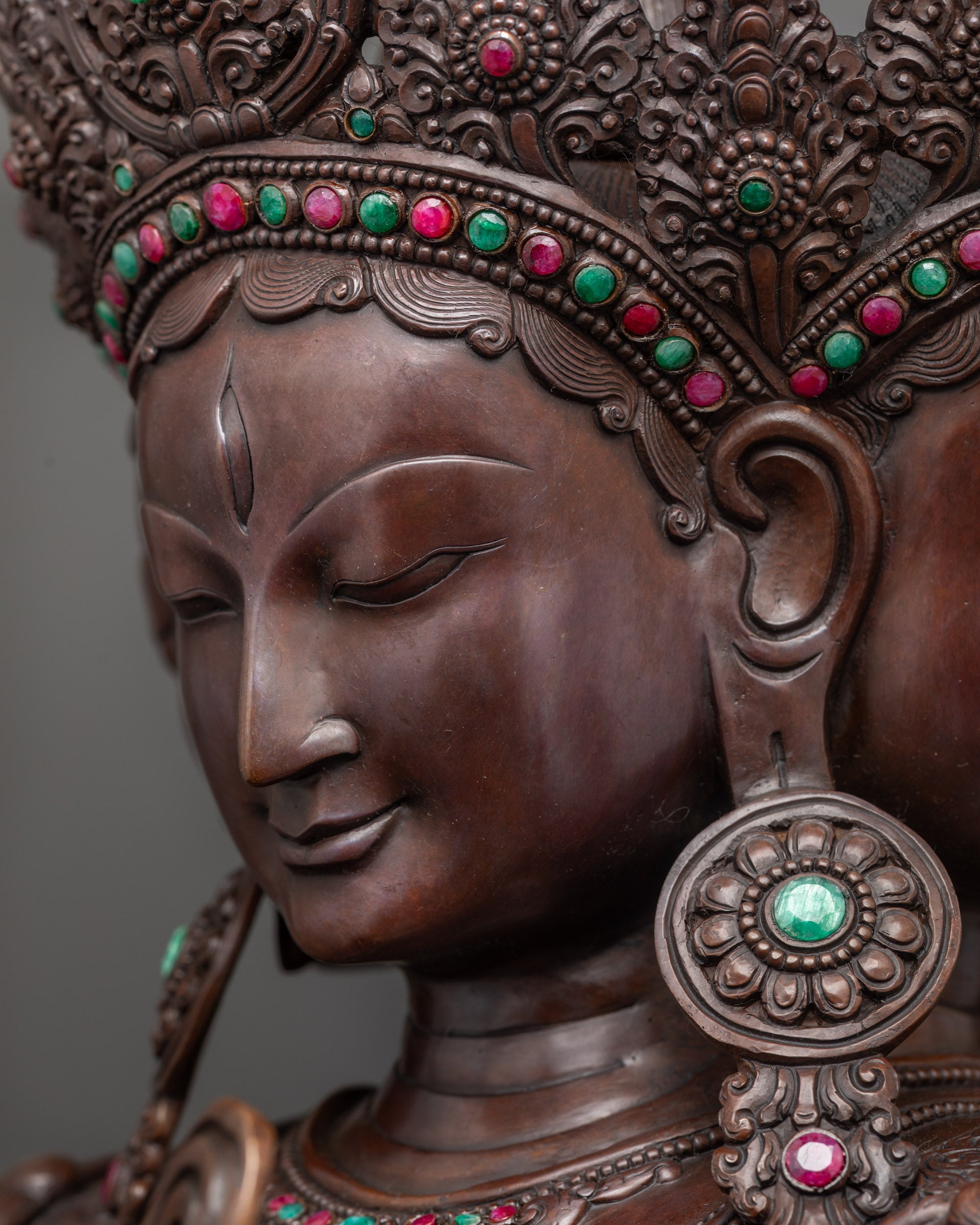 Oxidized Namgyalma (Usnisavijaya) Statue | Traditional Protector Deity