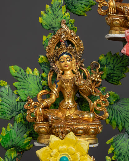 Complete 21 Tara Statue Tree Collection | Sacred Female Deity Ensemble
