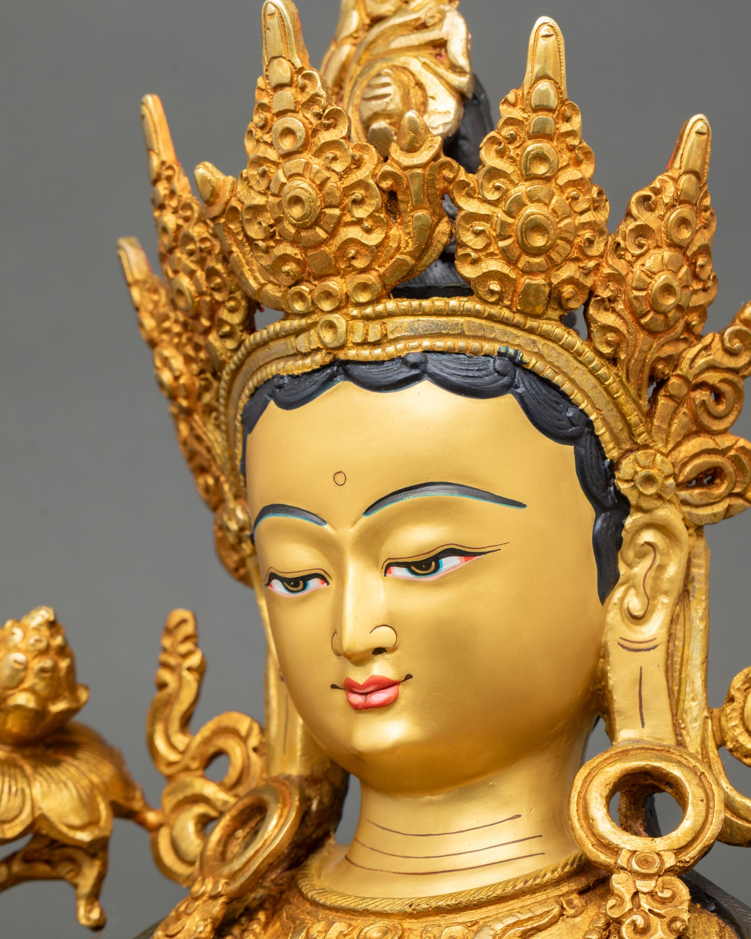 Blessed Green Tara | 24K Gold Gilded Buddhist Statue