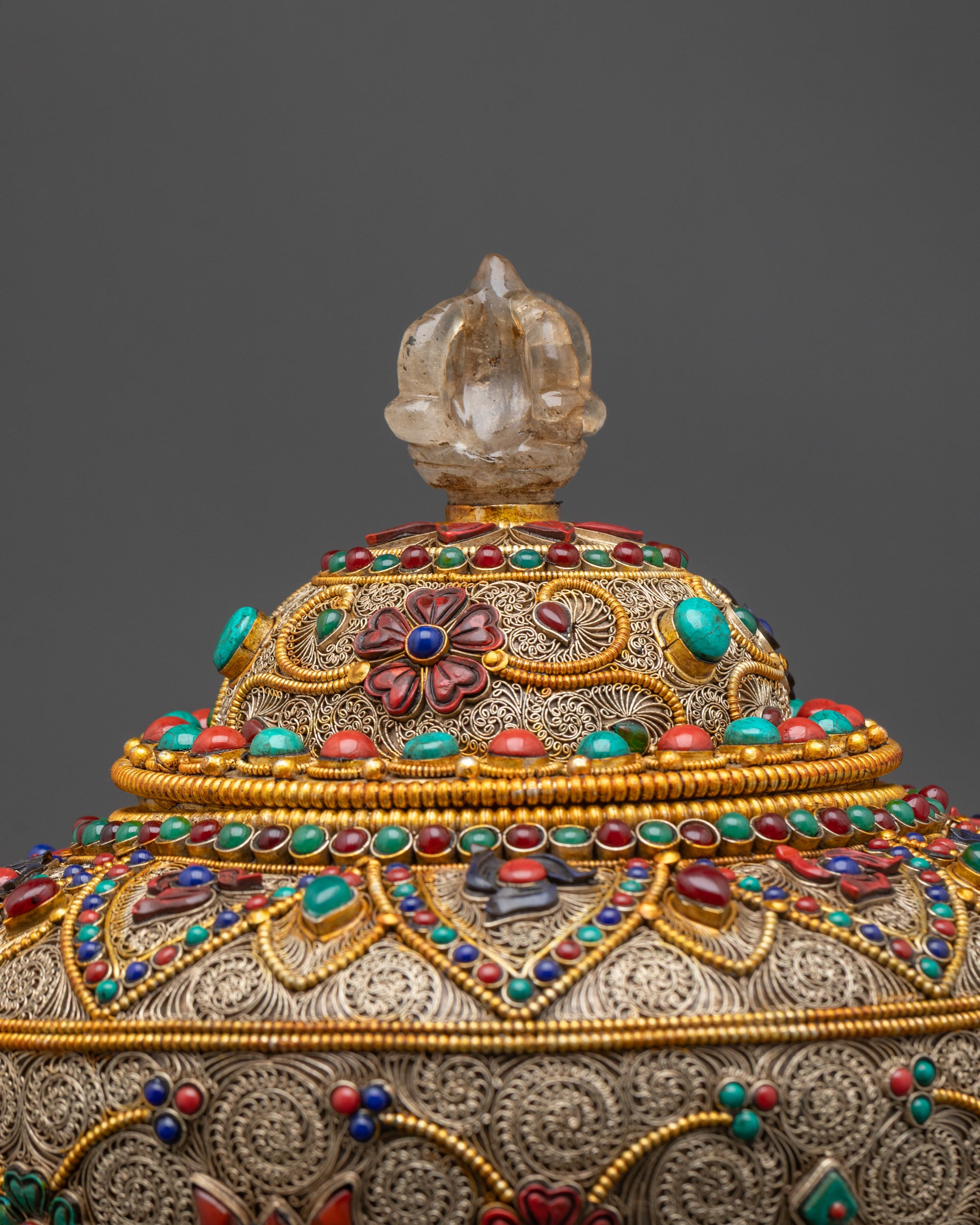 Symbolic Auspicious Rice Pot | Traditional Nepalese Buddhist Pot