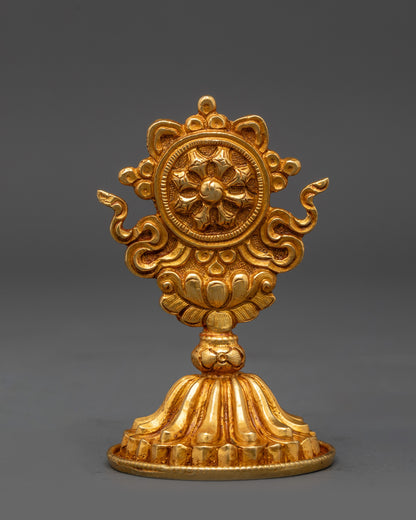 3" Gold Fire-Gilded Ashtamangala Set | Symbol of Universal Harmony