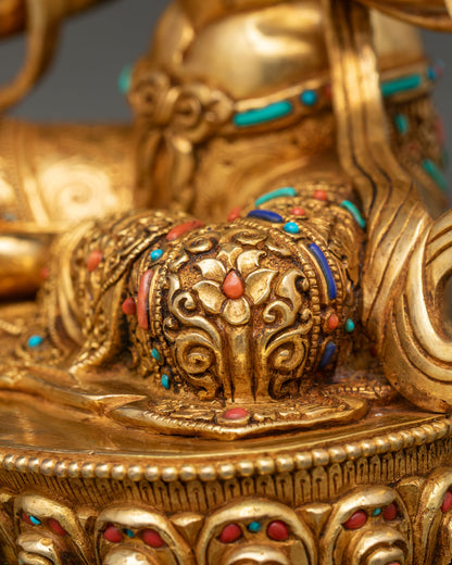 Green Tara | Gold Fire-Gilded Copper Sculpture