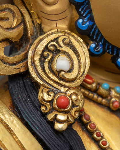 Premium Yellow Dzambhala Sculpture | Handcrafted Spiritual Wealth God