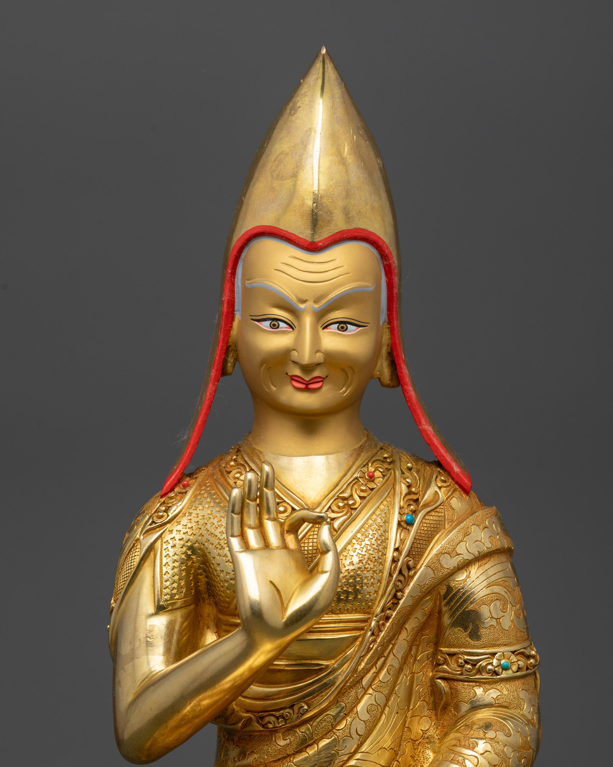 Je Tsongkhapa and His Disciples Statue Set | Buddhist Lama Statues