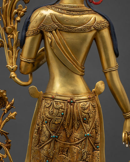 Standing Green Tara Statue – Liberator from the Eight Fears