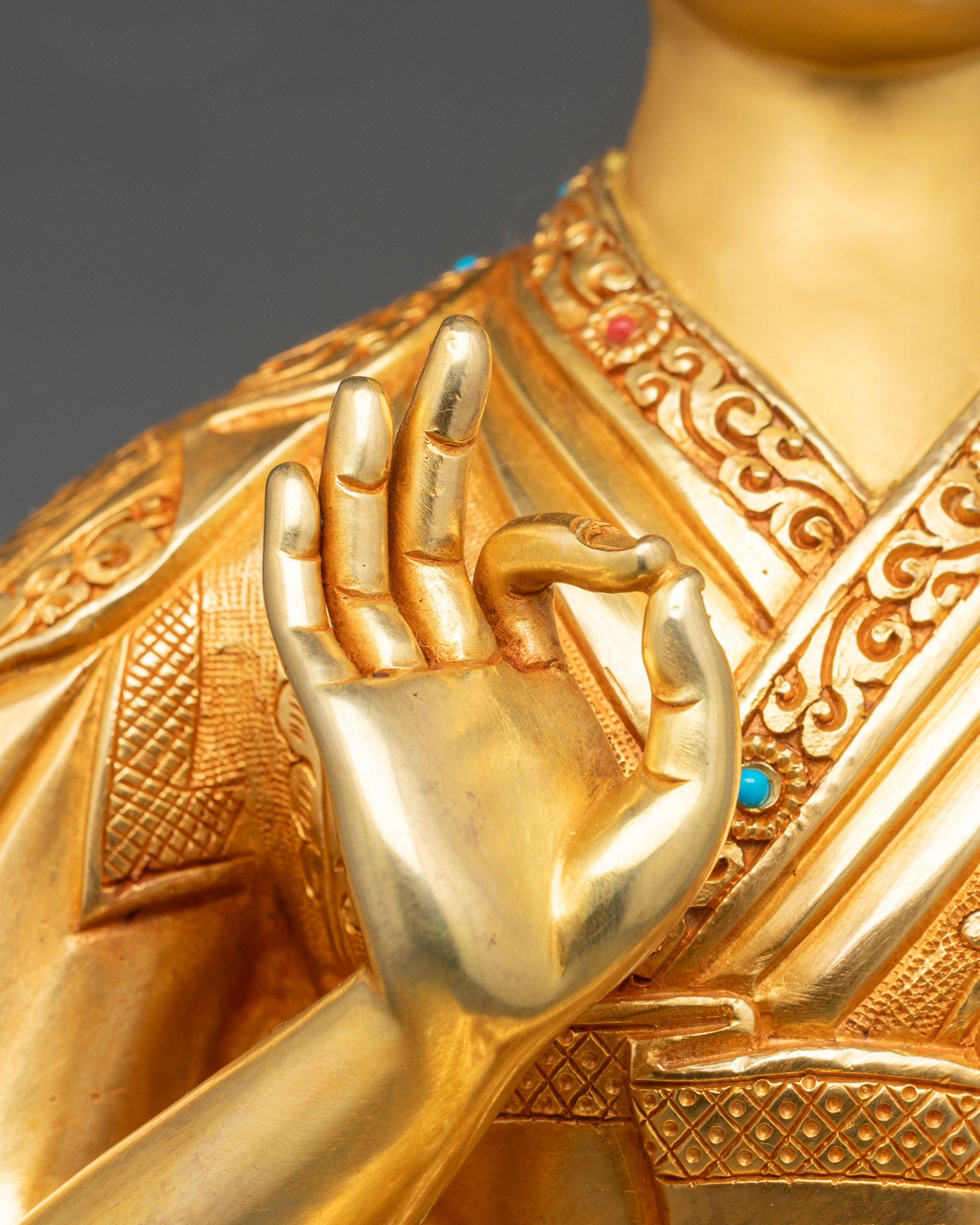 Tsongkhapa Statue Set | Handcrafted Tibetan Buddhist Figurines