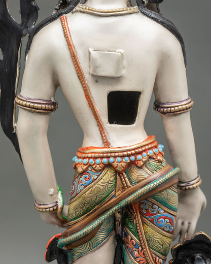 Standing Chenrezig Statue | Colorful Nepali Buddhist Art