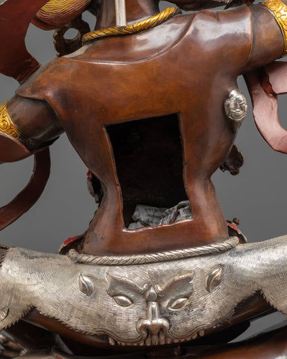 Silver-Plated Palden Lhamo Statue | Tantric Buddhist Protector Goddess
