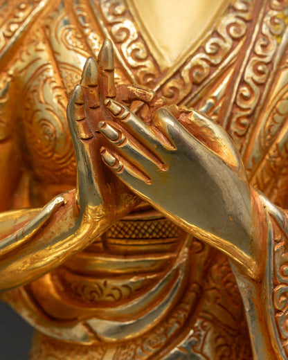 Lama Tsongkhapa Statue Set | Himalayan Sacred Artwork
