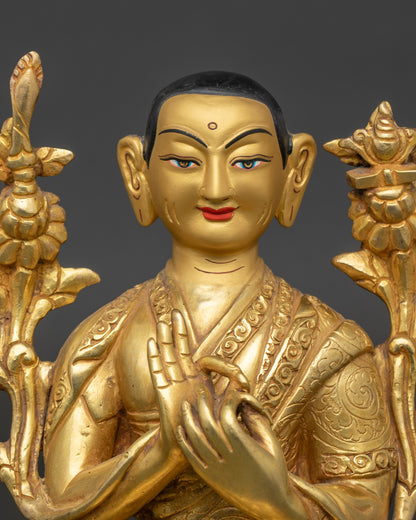 Tsongkhapa Statue Set with Two Disciples | Lost-Wax Craftsmanship