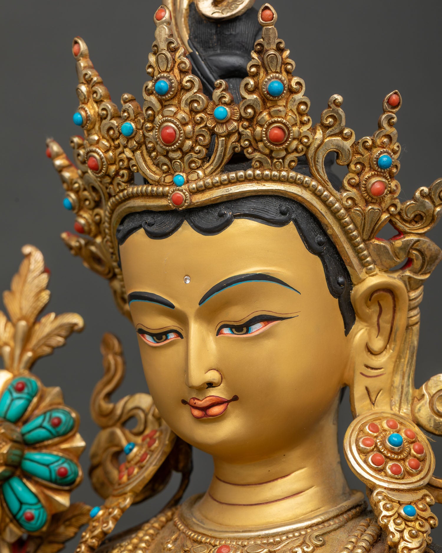 Large Green Tara Statue | Nepalese Lost-Wax Crafted Art