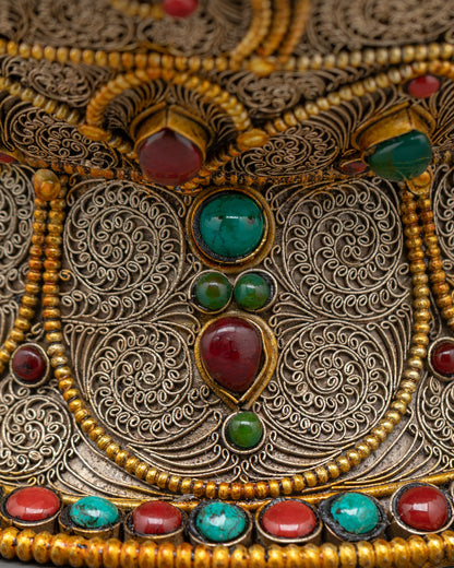 Symbolic Auspicious Rice Pot | Traditional Nepalese Buddhist Pot