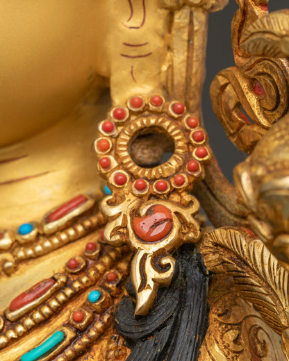 Green Tara | Gold Fire-Gilded Copper Sculpture