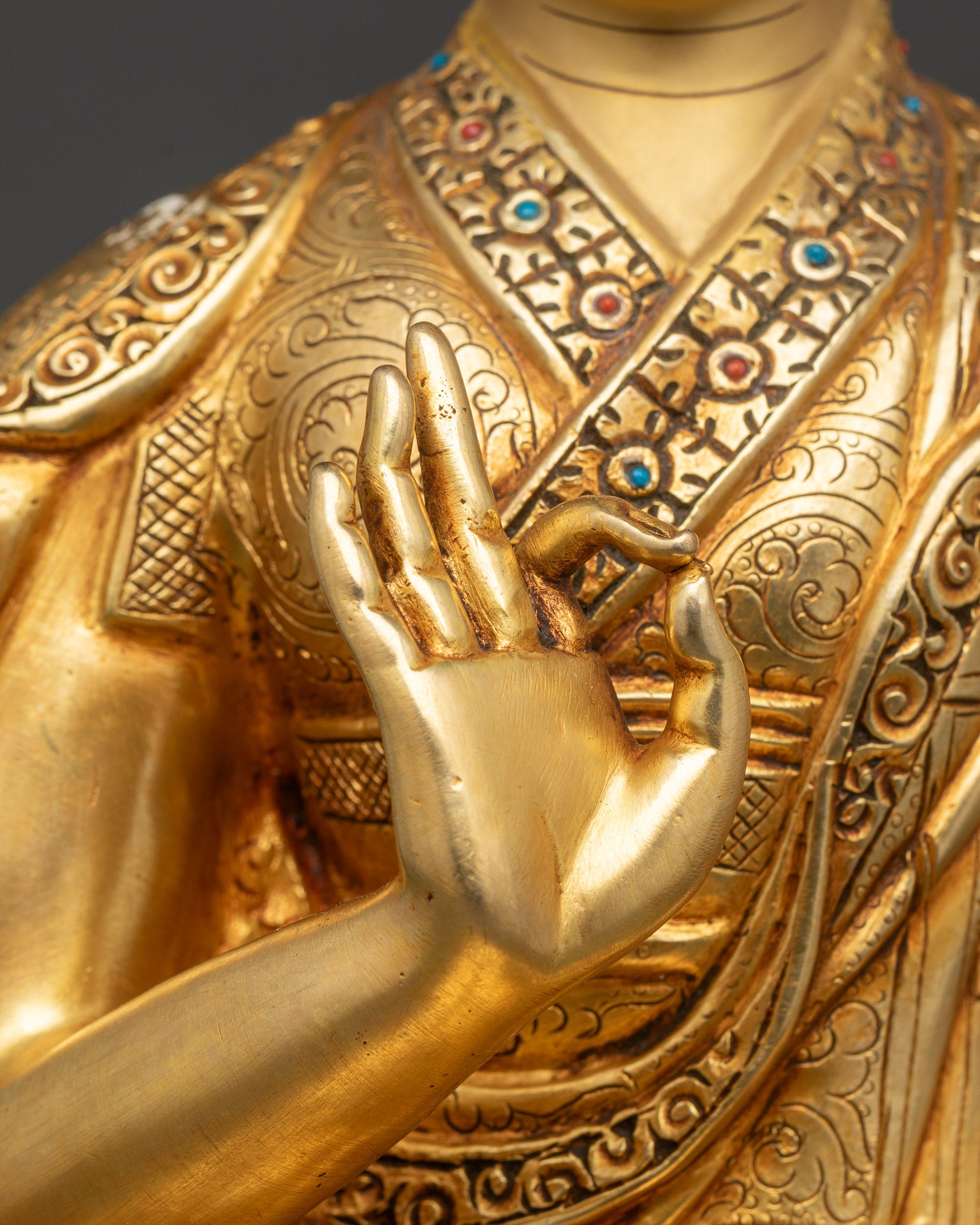 Tsong Khapa Statue Set | Handcrafted Nepalese Artwork