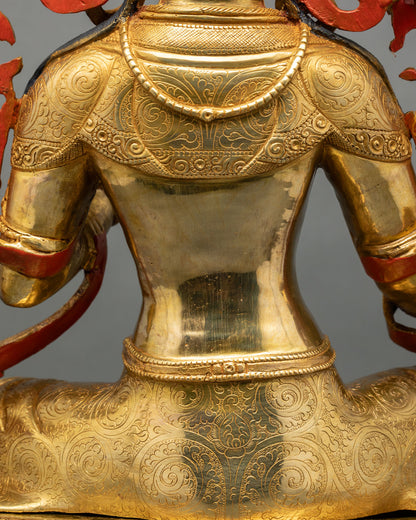 Blessed Green Tara | 24K Gold Gilded Buddhist Statue
