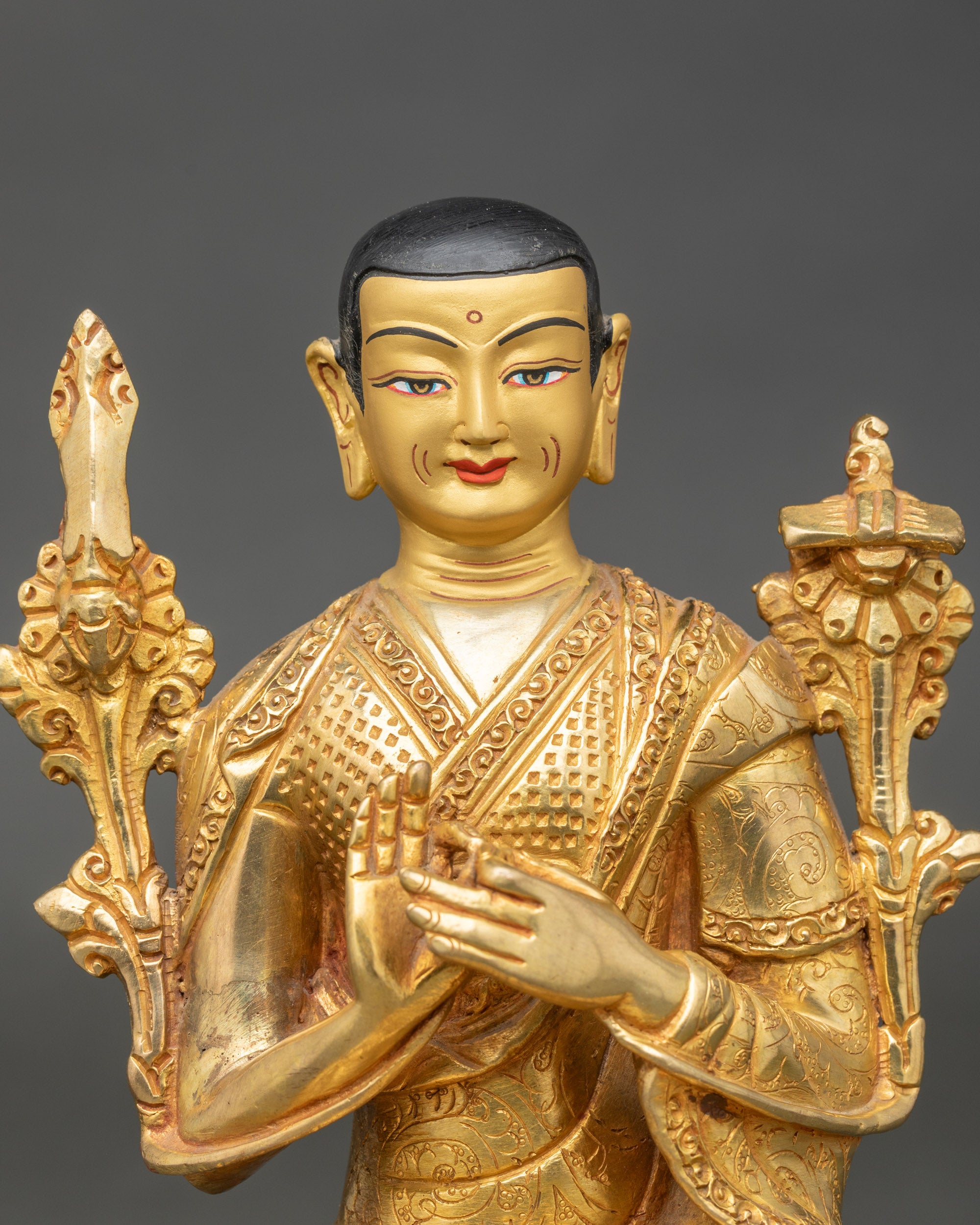 Je Tsongkhapa Statue Set – Handmade Buddhist Master Figures