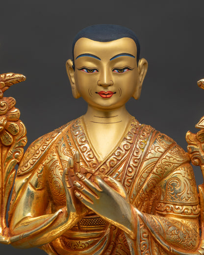 Lama Tsongkhapa Statue Set | Himalayan Sacred Artwork