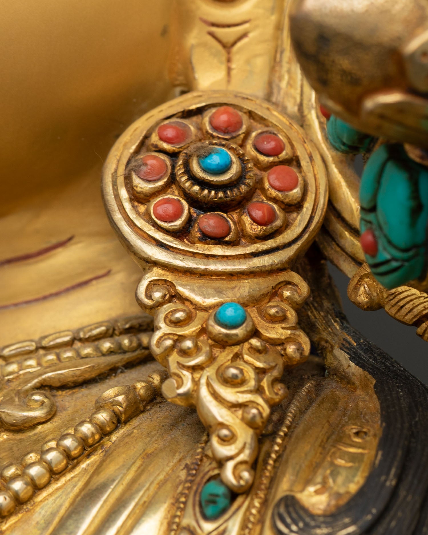 Green Tara Statue | 24K Gold Gilded Copper Buddhist Art