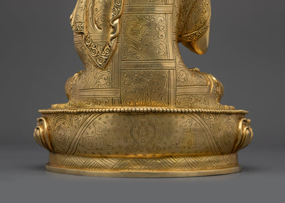 Authentic Tsongkhapa Statue Set | Traditional Buddhist Craftsmanship