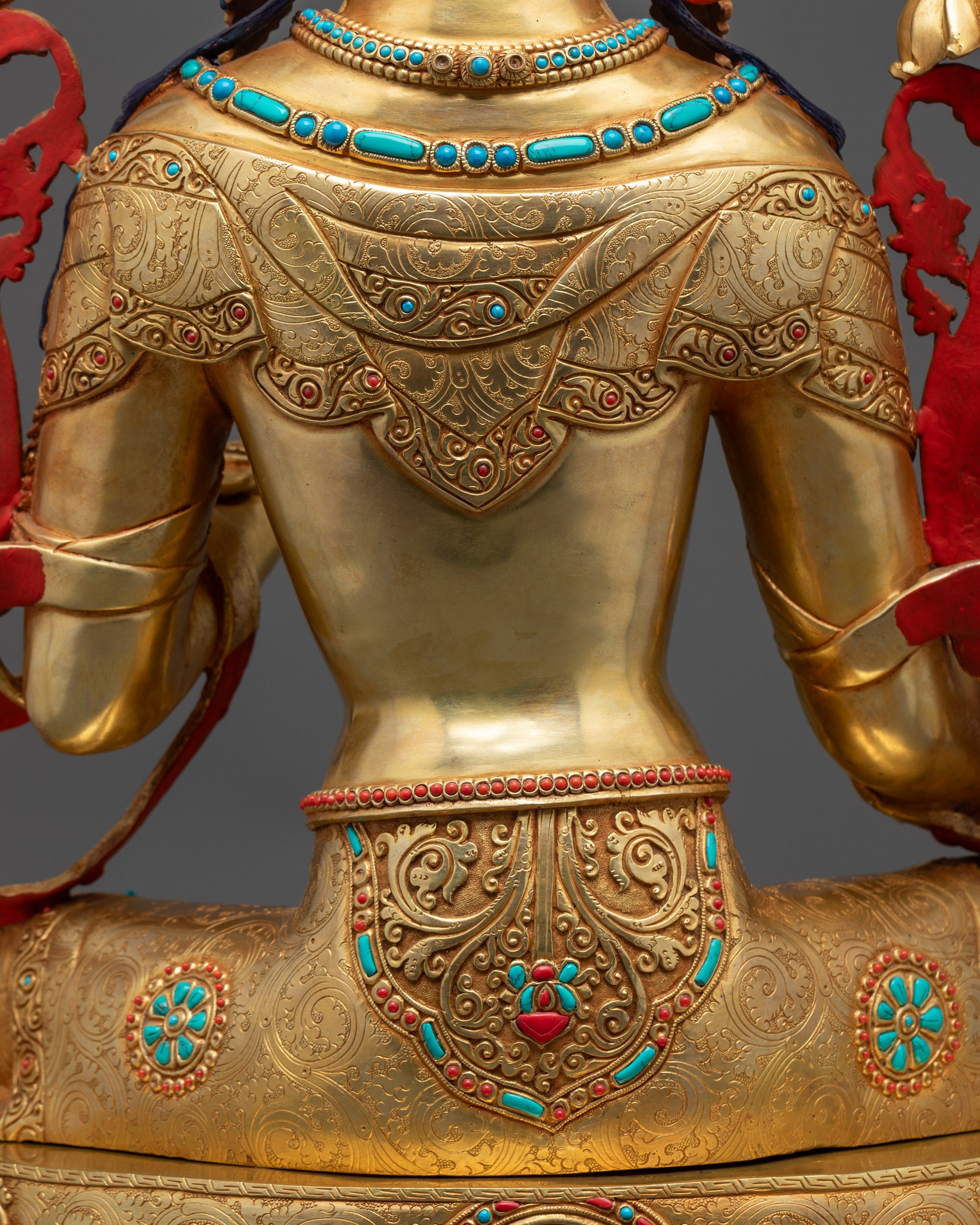 Buddhist Gold-Gilded Premium Green Tara Statue | Handicrafted in Nepal