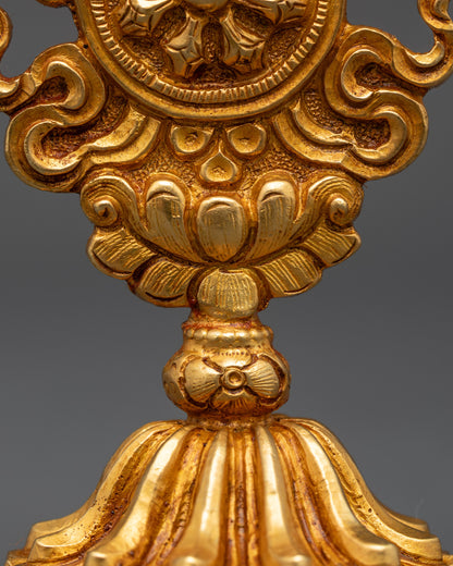 3" Gold Fire-Gilded Ashtamangala Set | Symbol of Universal Harmony