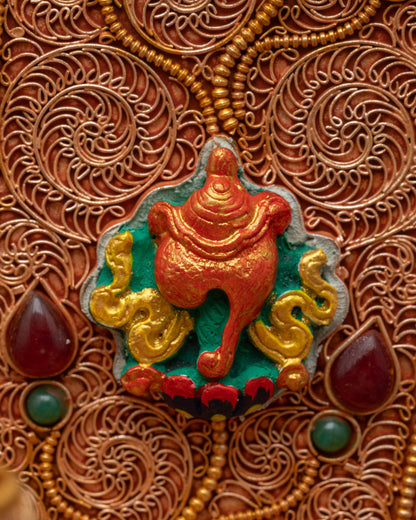 13" Enthroned Bishwo Vajra | Handcrafted Nepalese Ritual Artifact