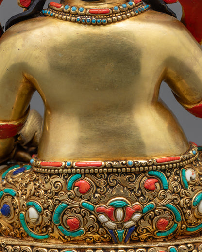 Premium Yellow Dzambhala Sculpture | Handcrafted Spiritual Wealth God