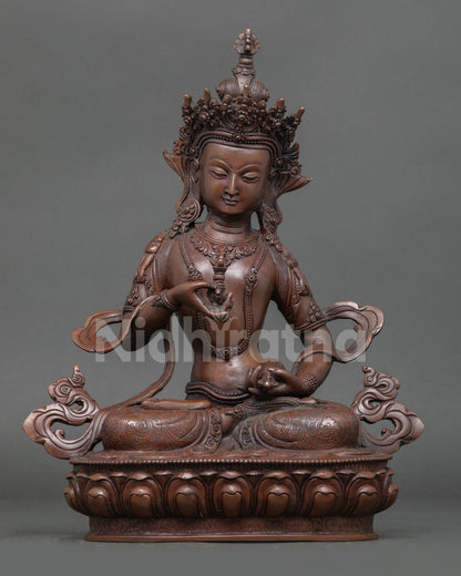 Oxidized Vajrasattva Statue – Tibetan Purification Deity Sculpture