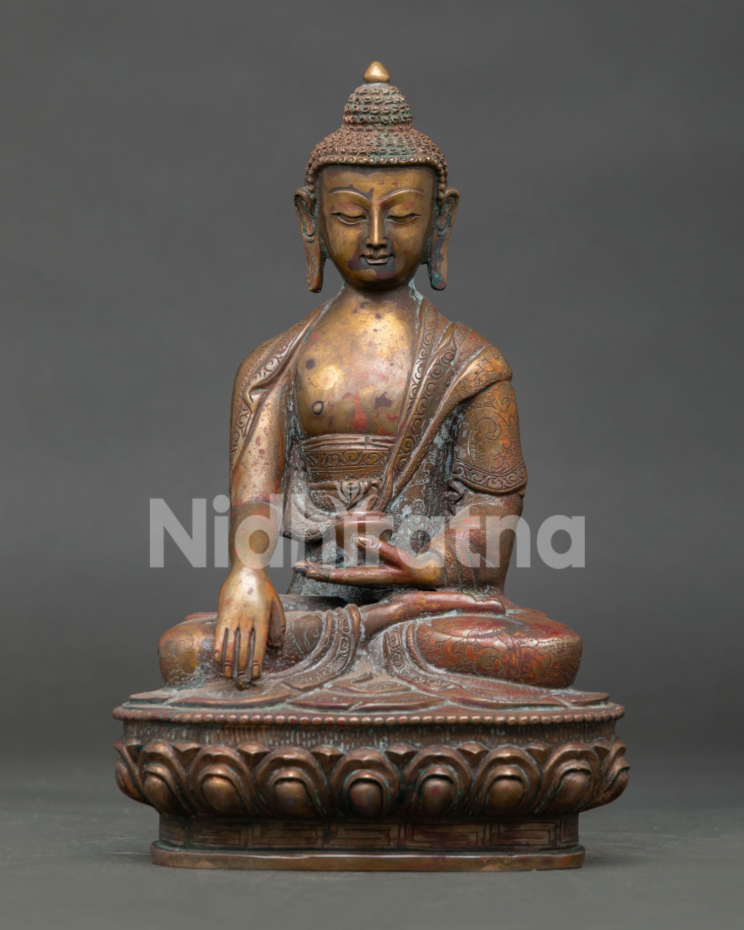 Antique Finish Shakyamuni Buddha Statue | Timeless Buddhist Art