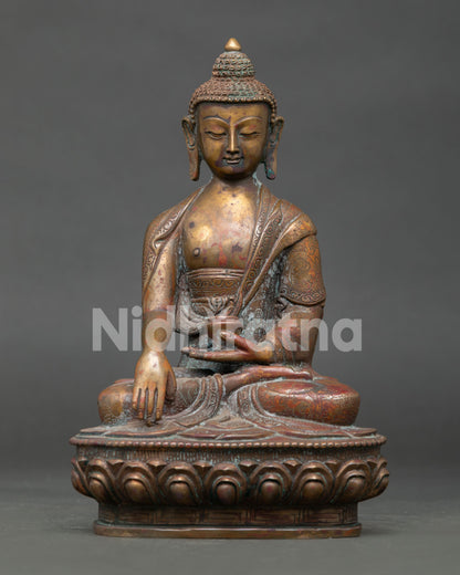 Antique Finish Shakyamuni Buddha Statue | Timeless Buddhist Art