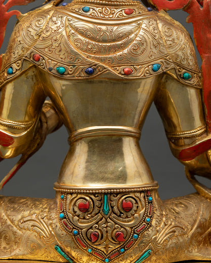 Green Tara Statue | 24K Gold Gilded Copper Buddhist Art