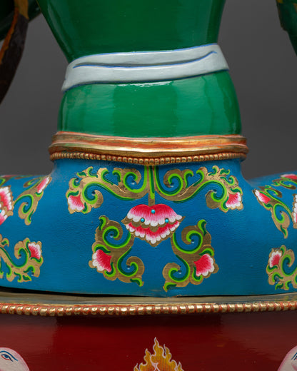 Divine Green Tara Statue | Hand-Carved Buddhist Goddess of Liberation