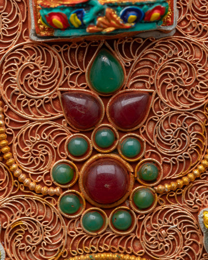 13" Enthroned Bishwo Vajra | Handcrafted Nepalese Ritual Artifact